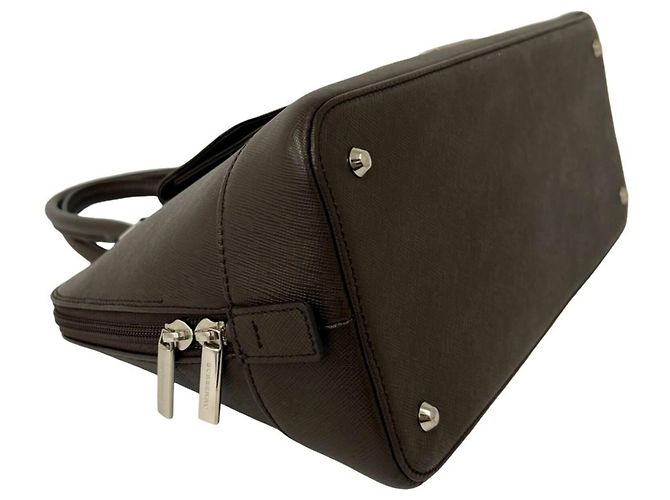 Bolsa de mão em couro Burberry Logo Hardware Nova Check Pattern Marrom - vista 7