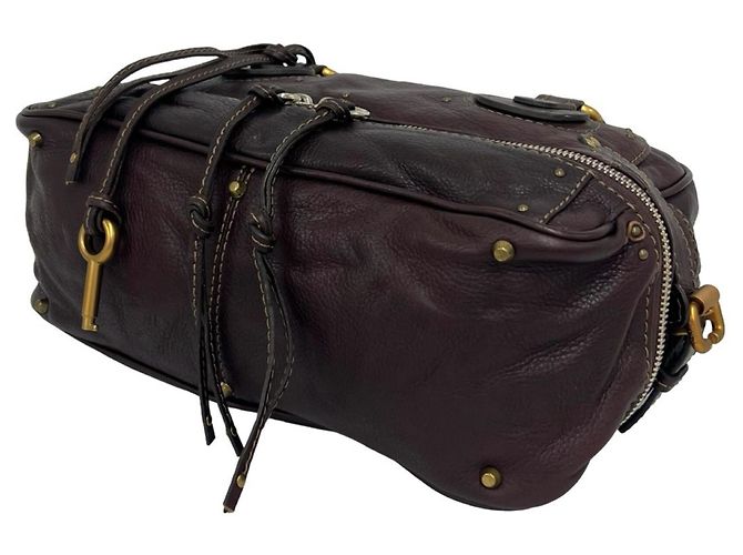 Paddington Borsa Boston in pelle Chloé Marrone - vista 8