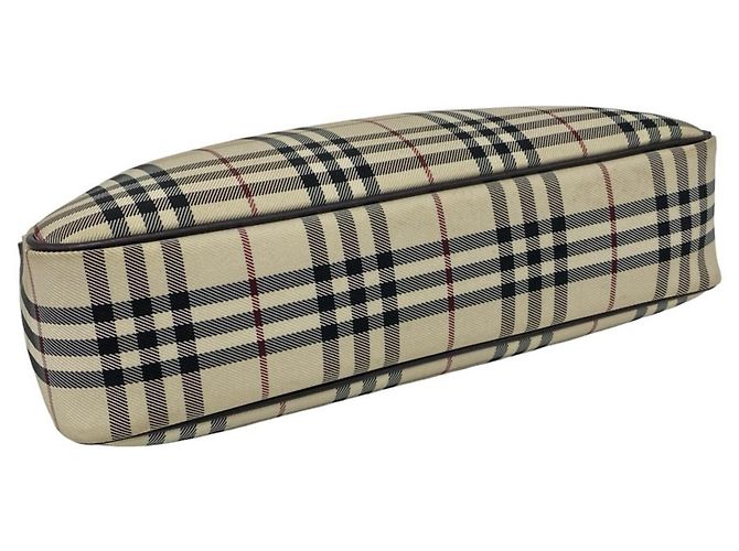 Burberry Nova Check Pattern Canvas Leather Shoulder Bag Brown Beige - view 7
