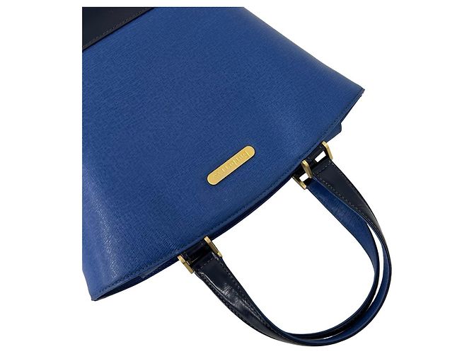 Burberry Vintage Logo Hardware Nova Check Pattern Lederhandtasche Blau - Ansicht 4