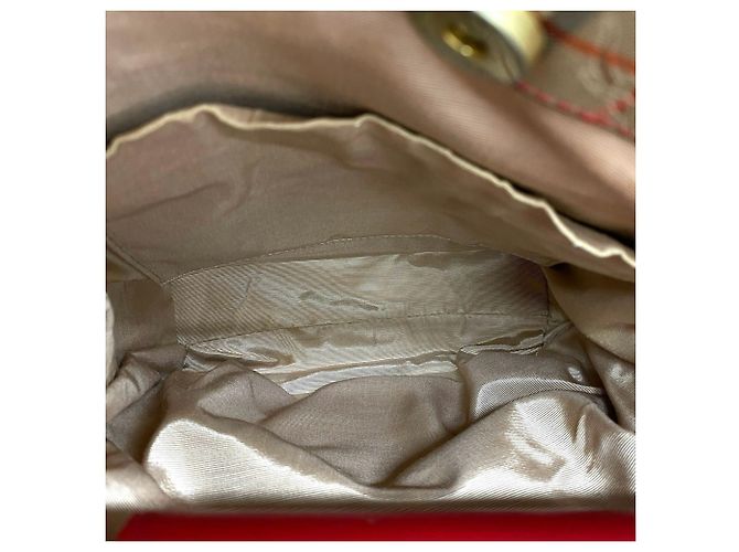 Saco Tote Burberry Nova Check Shadow Horse em lona e couro Vermelho Bege - vista 9