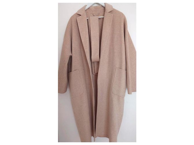 Autre Marque Abrigo largo de lana beige a cuadros 12 storeez - vista 2