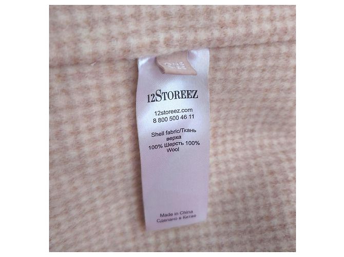 Autre Marque Abrigo largo de lana beige a cuadros 12 storeez - vista 6