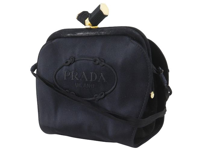 Borsa a tracolla Prada in raso nero - vista 2