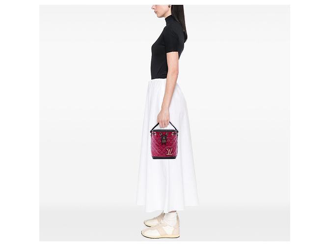 Bucket Louis Vuitton Red Monogram Limited Edition Autumn Winter Double Jeu Neo Neo MM Rosso - vista 11
