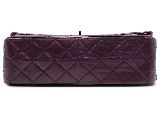 Chanel Reissue 2.55 Double Flap 226 in pelle di vitello invecchiata metallizzata matelassé viola Porpora - vista 3