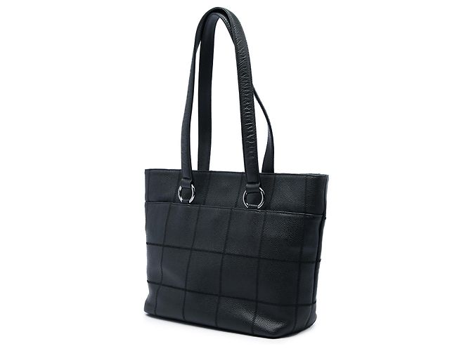 Borsa Tote Chanel Black Caviar Chocolate Bar Nero - vista 2