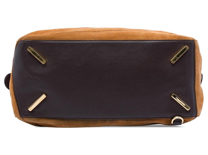 Borsa Puzzle Satchel LOEWE in camoscio marrone Large - vista 3