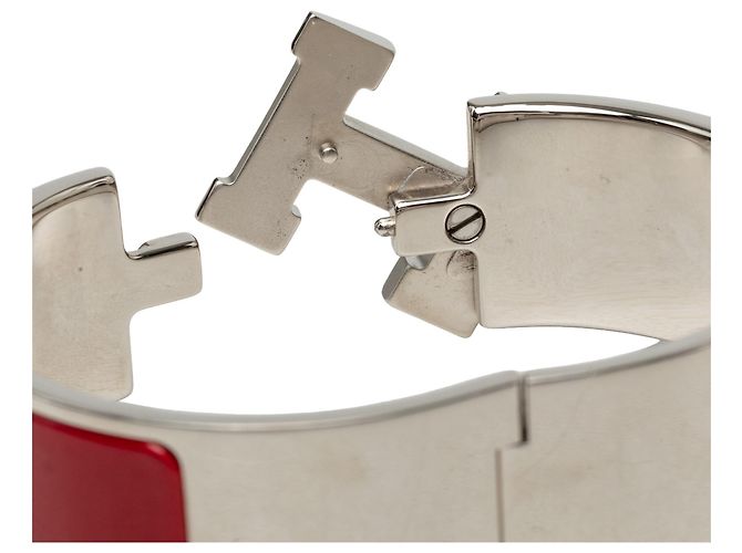 Bracciale Hermès Clic Clac H PM in smalto rosso largo - vista 5