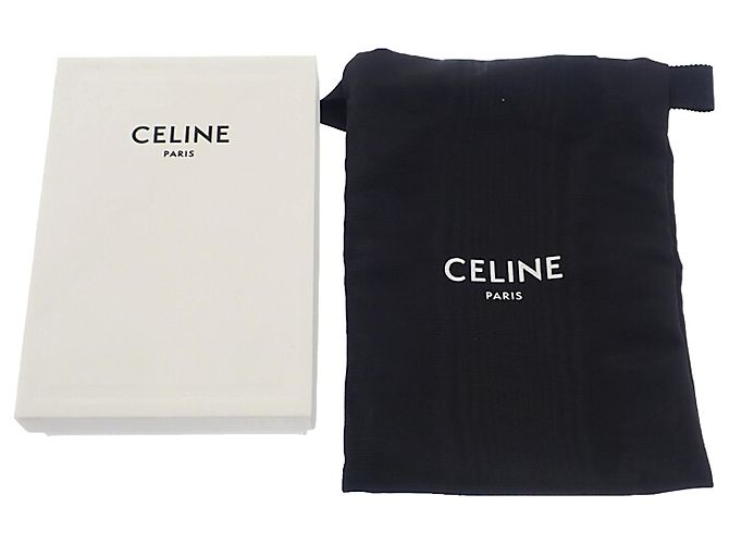 Céline Cartera Compacta Triomphe Celine de Piel de Ternera Granulada Suave Negra Negro - vista 10