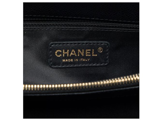 Borsa Chanel Black Caviar Grand Shopping Tote Nero - vista 5