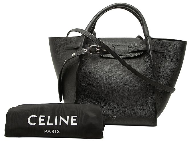 Céline Celine Black Small Supple Grained Calfskin Big Bag Nero - vista 7