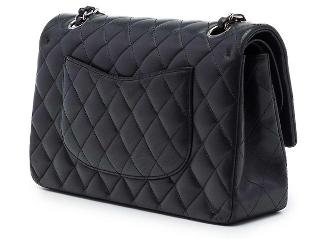 Chanel Black Medium Classic Lambskin Double Flap Negro - vista 2