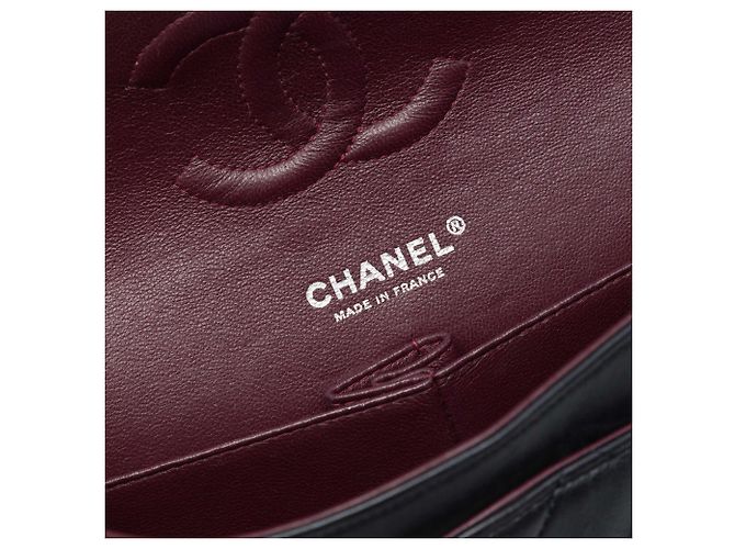 Chanel Black Medium Classic Lambskin Double Flap Negro - vista 5