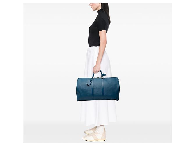 Louis Vuitton Blue Epi Keepall 55 Blau - Ansicht 8