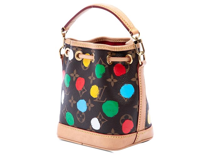 Louis Vuitton Brown Yayoi Kusama Monogram Painted Dots Nano Noe Marrone - vista 2