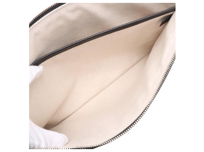 Clutch Gucci in pelle di vitello Jumbo GG nera Nero - vista 6
