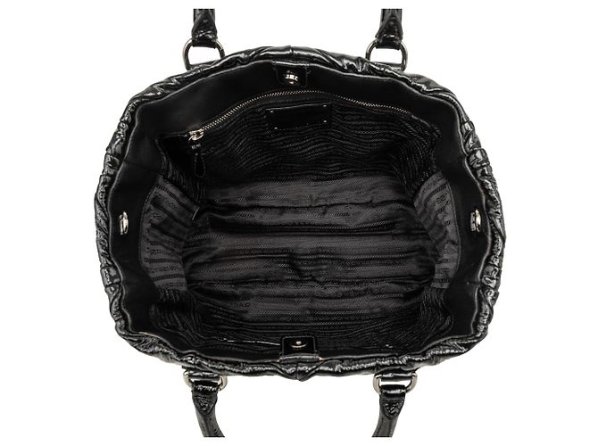 Tote Convertible Prada Black Impuntu Vernice Nero - vista 4