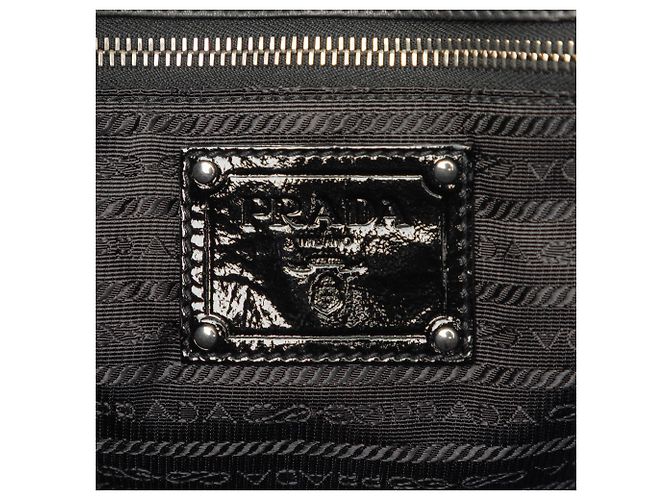 Tote Convertible Prada Black Impuntu Vernice Nero - vista 5