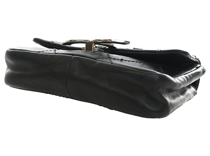 Chanel Black Oversized CC Calfskin Diamond Stitch Flap Noir - vue 10