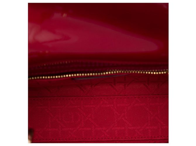 Autre Marque Dior Red Mini Patent Cannage Lady Dior Rosso Bordò - vista 4