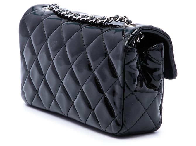 Chanel Black Extra Mini Rectangular Classic Patent Single Flap - view 2