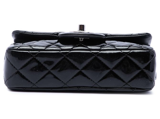 Chanel Black Extra Mini Rectangular Classic Patent Single Flap - view 3