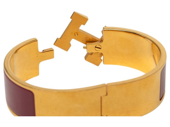 Bracciale Hermès Clic Clac H PM in smalto rosso largo Bordò - vista 5