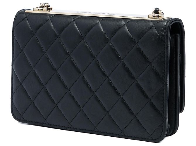 Chanel Black Quilted Lambskin Trendy CC Wallet On Chain Nero - vista 2