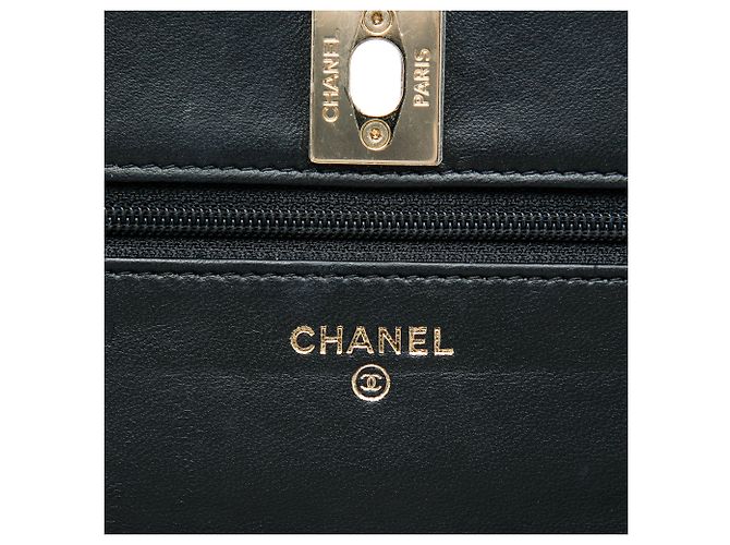Chanel Black Quilted Lambskin Trendy CC Wallet On Chain Nero - vista 5