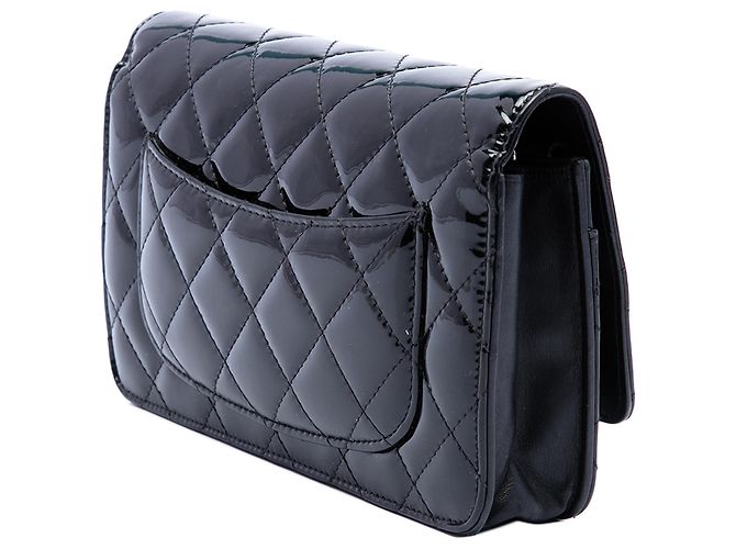 Portafoglio Chanel Black CC Quilted Patent Wallet On Chain Nero - vista 2