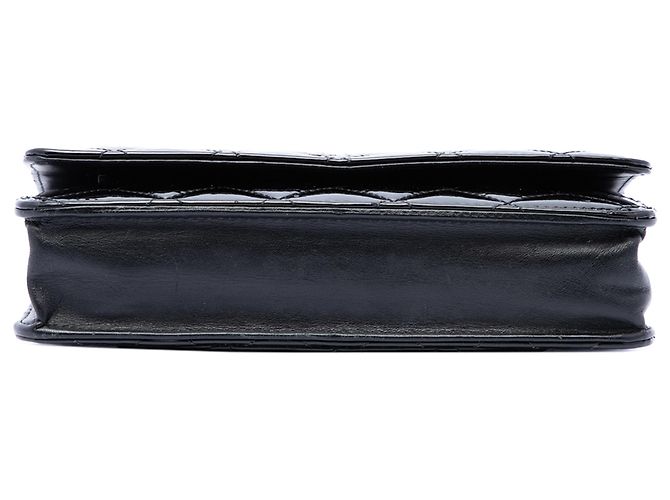 Portafoglio Chanel Black CC Quilted Patent Wallet On Chain Nero - vista 3