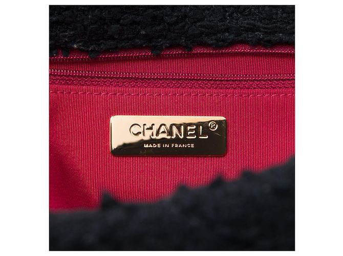 Chanel Black Maxi Tweed 19 Flap Nero - vista 5
