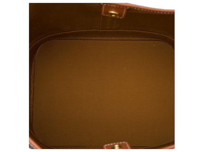 Céline Borsa Secchiello Celine Medium Triomphe in Tela Rivestita Marrone Marrone scuro - vista 4