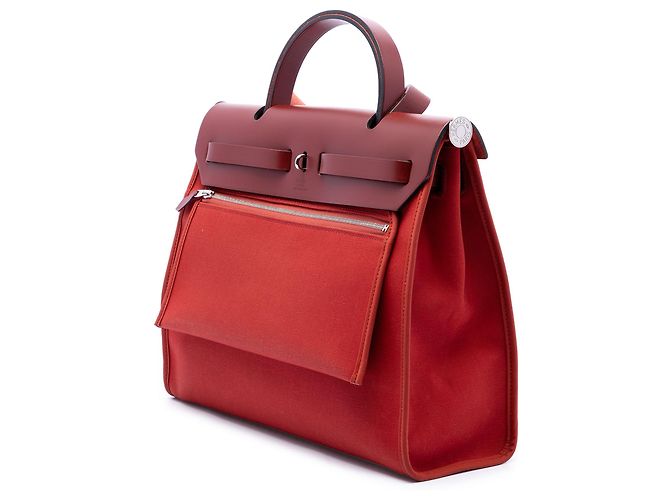 Hermès Red Toile Herbag Zip 31 Roja - vista 2