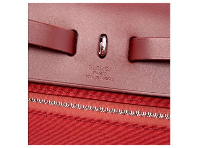 Hermès Red Toile Herbag Zip 31 Roja - vista 5