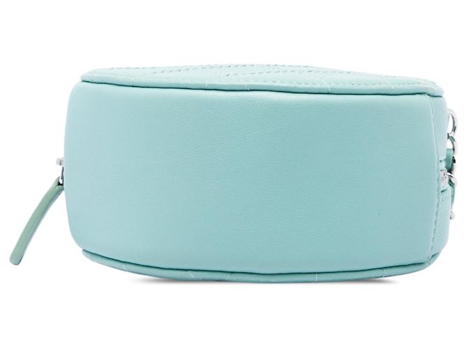 Clutch rotonda Chanel Blue Quilted Lambskin Ultimate Stitch con catena Blu chiaro - vista 3