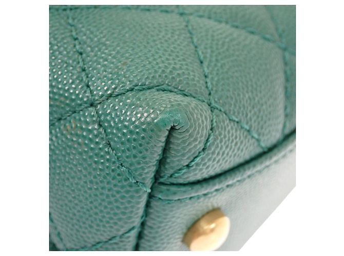 Chanel Mini Quilted Caviar Coco Top Handle Tasche Grün - Ansicht 11