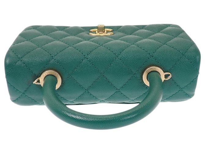 Chanel Mini Quilted Caviar Coco Top Handle Tasche Grün - Ansicht 16