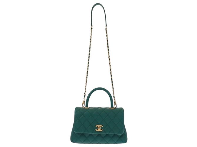 Chanel Mini Quilted Caviar Coco Top Handle Tasche Grün - Ansicht 17