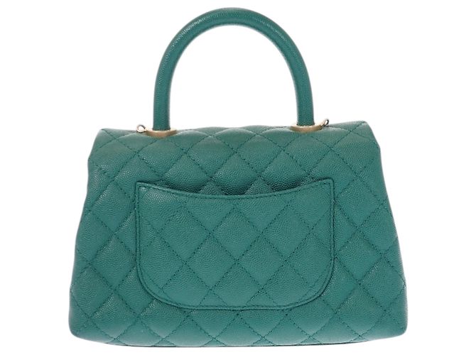 Chanel Mini Quilted Caviar Coco Top Handle Tasche Grün - Ansicht 2