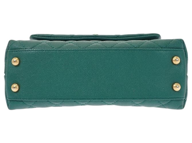Chanel Mini Quilted Caviar Coco Top Handle Tasche Grün - Ansicht 3