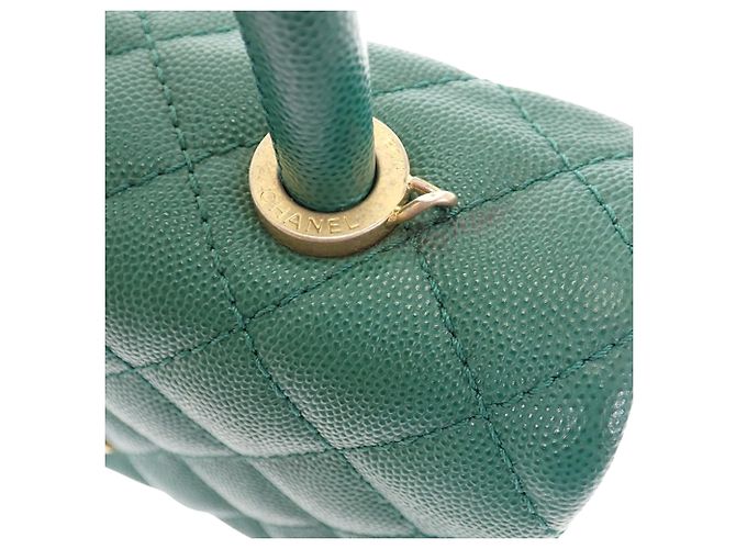 Chanel Mini Quilted Caviar Coco Top Handle Tasche Grün - Ansicht 9