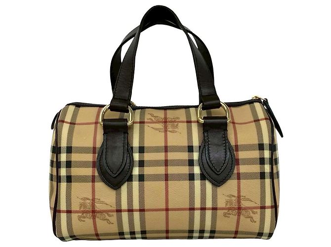 Borsa Boston Burberry Beige Haymarket Check - vista 2