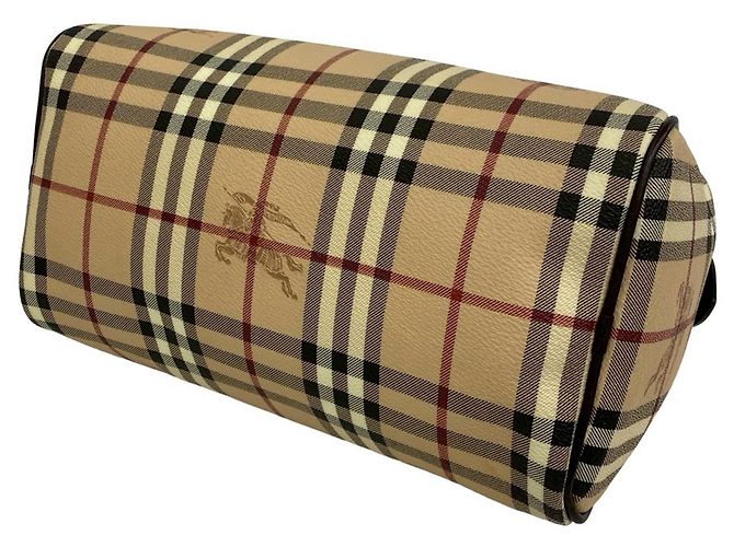 Borsa Boston Burberry Beige Haymarket Check - vista 3