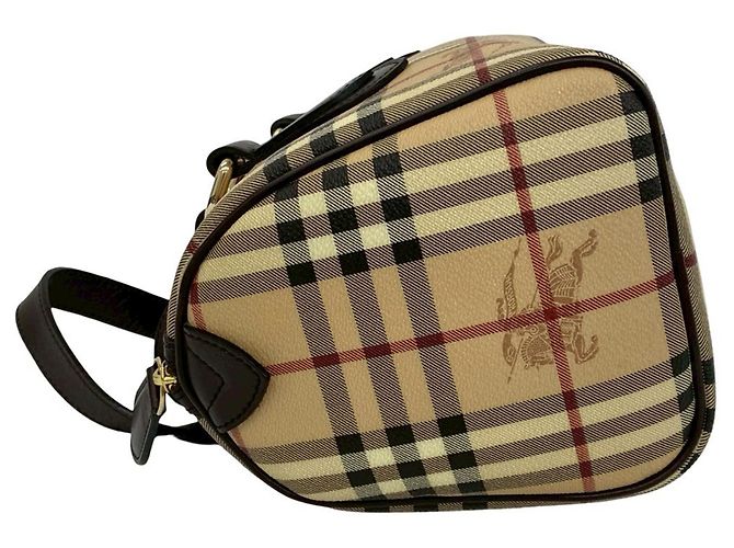 Borsa Boston Burberry Beige Haymarket Check - vista 5