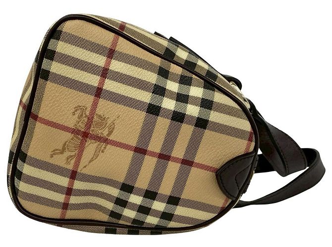 Borsa Boston Burberry Beige Haymarket Check - vista 6