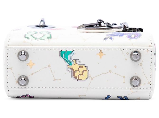 Autre Marque Dior White Micro Calfskin Pixel Zodiac Lady Dior Bianco - vista 3