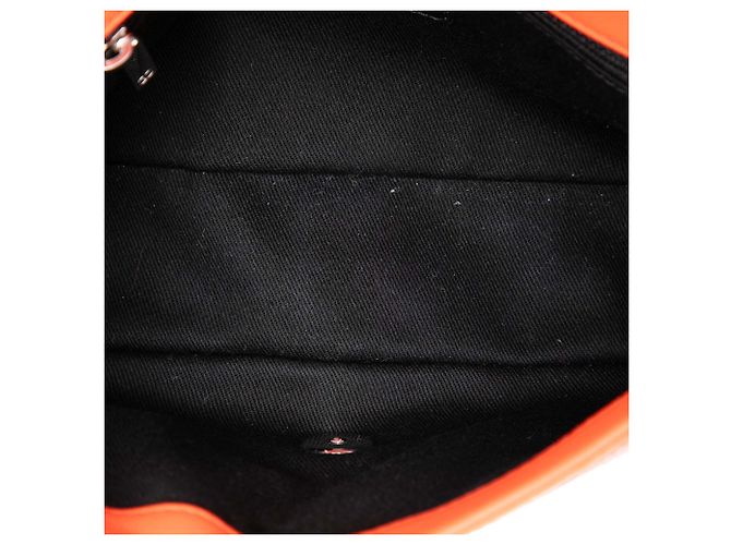 Chanel Orange Small Quilted Patent Coco Shine Flap Arancione - vista 4