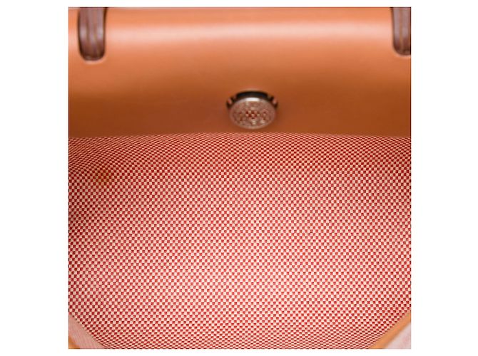Hermès Orange Toile Criss Viking Vache Hunter Herbag Zip 31 Arancione - vista 4